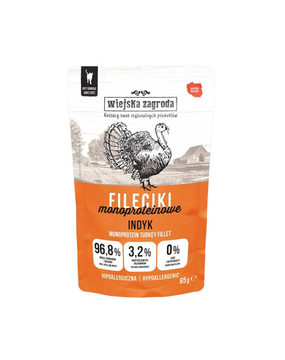 WIEJSKA ZAGRODA Turkijos filė šlapias kačių maistas 6x85 g