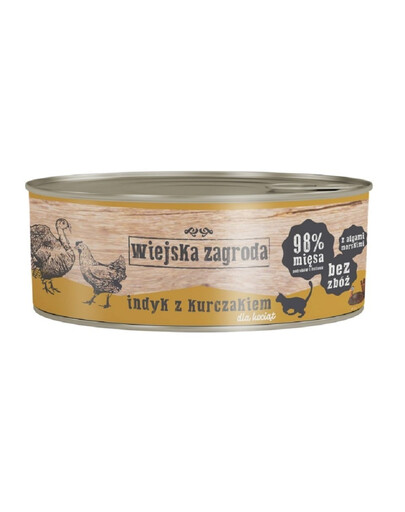 WIEJSKA ZAGRODA Kitten kalakutienos ir vištienos 24x85 g skardinė kačiukams