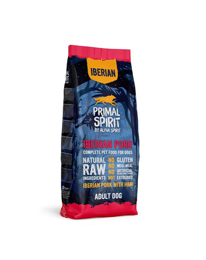 PRIMAL SPIRIT Iberian Adult Pork Ham 2x12kg su kiauliena ir kumpiu suaugusiems šunims