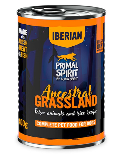PRIMAL SPIRIT Iberian Ancestral Grassland šlapias šunų maistas, 400 g