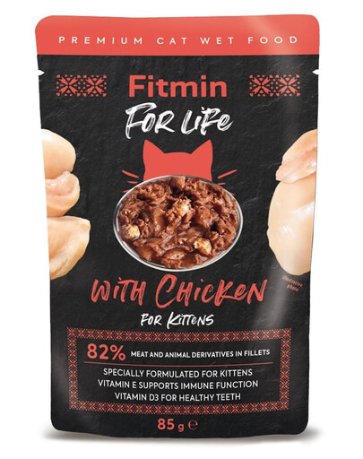 FITMIN Cat For Life pouch kitten chicken 28 x 85 g dla kociąt