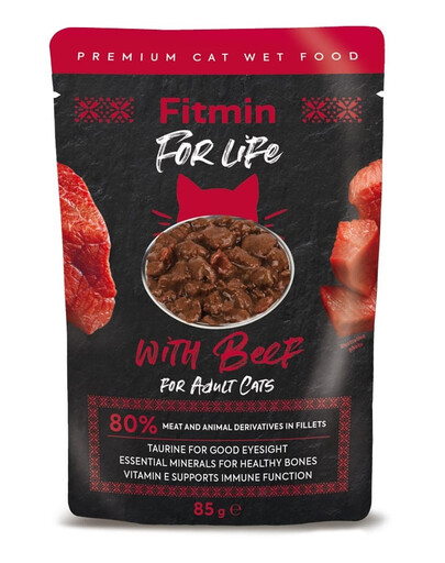 FITMIN For Life suaugusiems katėms jautiena 85 g