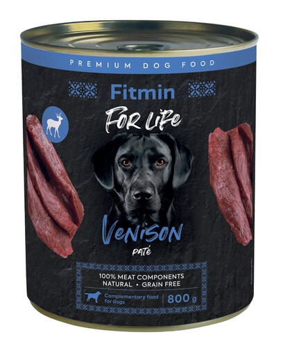 FITMIN For Life Venison Pate 800 g venison pate šunims