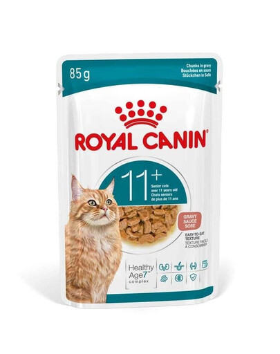 ROYAL CANIN Ageing 11+ Gravy 12x85 g gabaliukai padaže vyresniems katėms po 11 metų