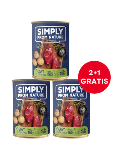 SIMPLY FROM NATURE Kozina šlapias šunų maistas su bulvėmis 400 g (2+1 NEMOKAMAI)