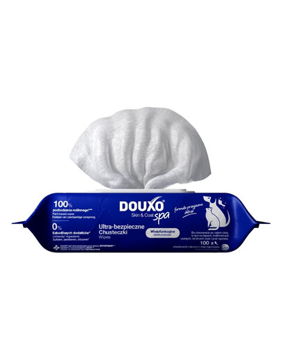 DOUXO Skin & Coat Spa Wipes 100vnt. daugiafunkciniai servetėlės katėms ir šunims