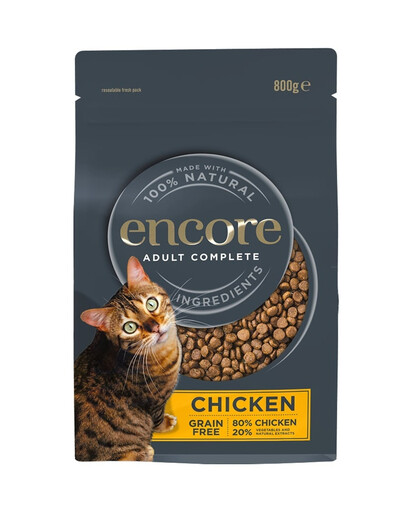ENCORE Cat sausa bezzbožinė dieta su vištiena katėms 800g
