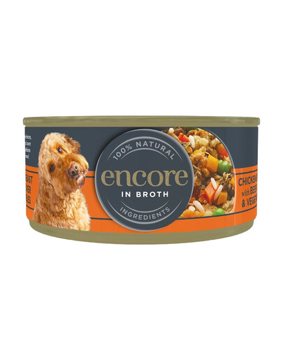 ENCORE Dog Chicken Breast with Beef Liver and Vegetables in Broth vištiena su jautienos kepenėlėmis ir daržovėmis sultinyje 156 g