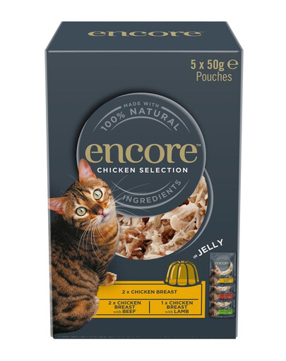 ENCORE Cat Chicken Selection in Jelly Multipak 5x50 g mix skonių su vištiena želė