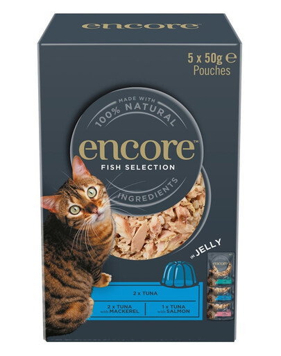 ENCORE Cat Fish Selection in Jelly Multipak 5x50 g žuvų pasirinkimas želė