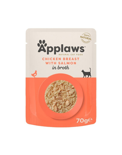 APPLAWS Cat Adult Pouch Chicken with Salmon vištienos krūtinėlė su lašiša sultinyje 70 g