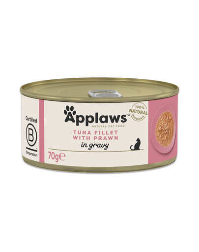 APPLAWS Cat Adult Tuna with Prawn in Gravy filet sušių tuno su krevetėmis padaže 70 g