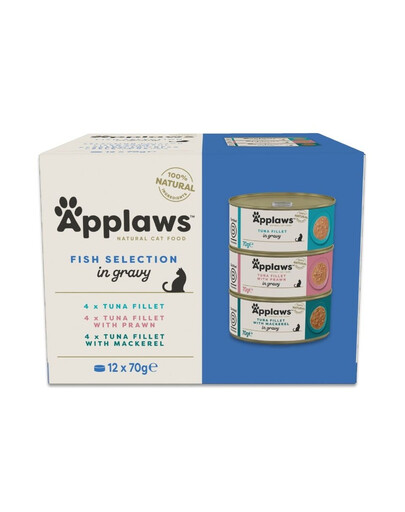 APPLAWS Cat Adult Fish Selection Multipak in Gravy 12x70 g mix skonių su žuvimi padaže