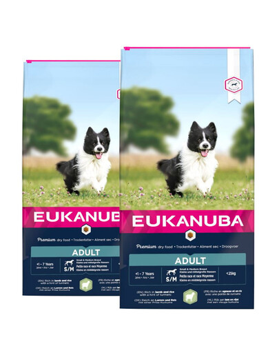 EUKANUBA Adult Small & Medium Breeds Lamb & Rice 24 kg (2 x 12 kg)
