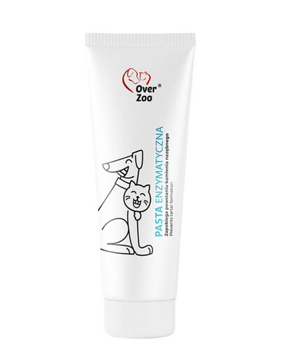 EnzyaOVER ZOO Enzym Dent Enzimatinė dantų pasta šunims ir katėms 100 gm Dent Enzymatyczna pasta do zębów dla psa i kota 100 g