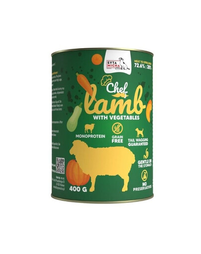 SYTA MICHA Chef Monoprotein Aviena su daržovėmis 400 g drėgnas maistas šunims