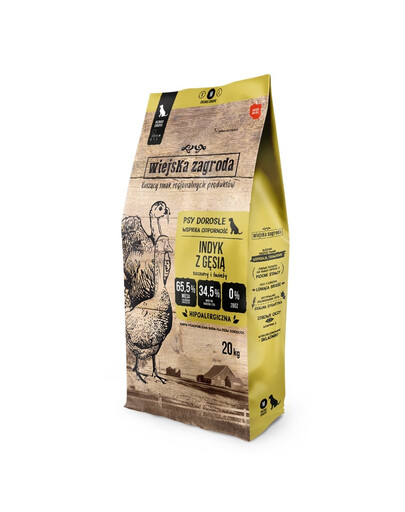 WIEJSKA ZAGRODA Turkijos ir žąsų šunų ėdalas granulės M 2x20 kg