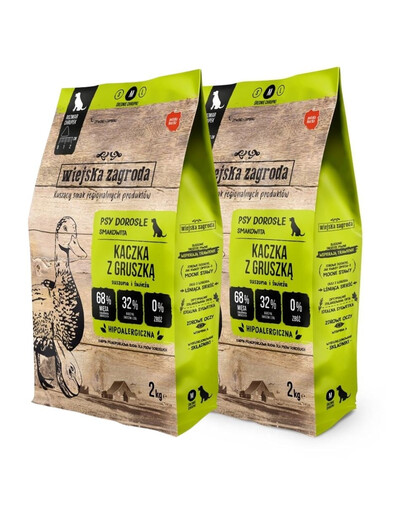 WIEJSKA ZAGRODA Ančių su kriaušių traškučiais M 2x2 kg