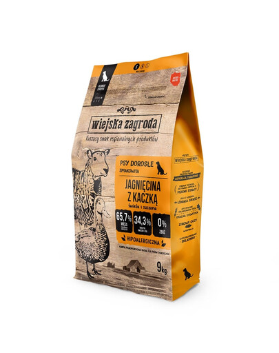 WIEJSKA ZAGRODA Avienos ir antienos šunų ėdalas S 2x9 kg