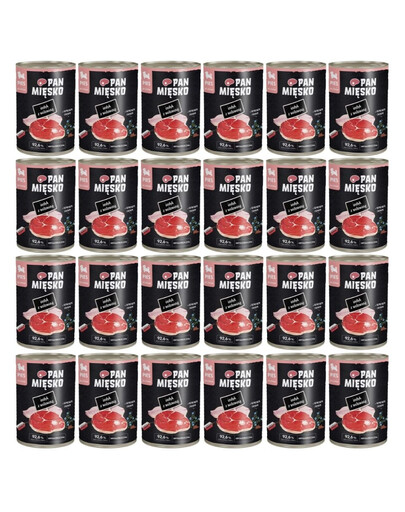 PAN MIĘSKO Indyk z wołowiną mokra karma dla szczeniąt 24x400 g