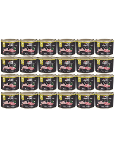 PAN MIĘSKO kalakutiena ir žąsų šlapias kačių maistas 24x200 g