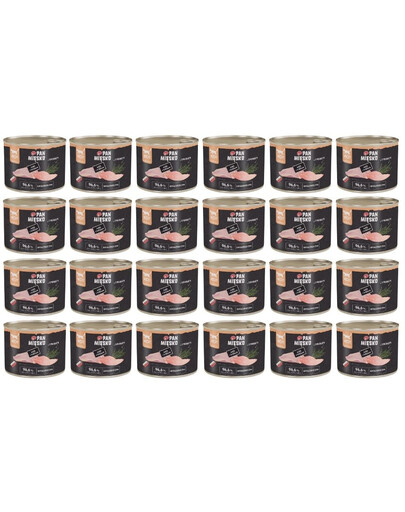 PAN MIĘSKO kalakutienma ir triušienos šlapias kačių maistas 24x200 g