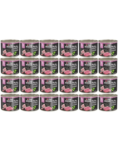 PAN MIĘSKO Vištiena su veršiena drėgnas maistas kačiukams 24x200 g