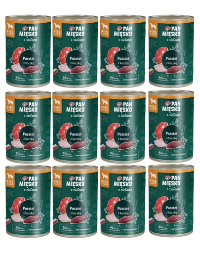 PAN MIĘSKO su žolelėmis Kacenos paštetas šunims 12x400 g
