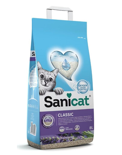 SANICAT Classic Lavender 8 l mineralinis kraikas katėms su levandų kvapu