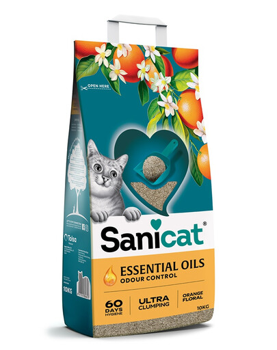SANICAT Essential Oils Orange floral 10 kg molio bentonitas su gėlių kvapu