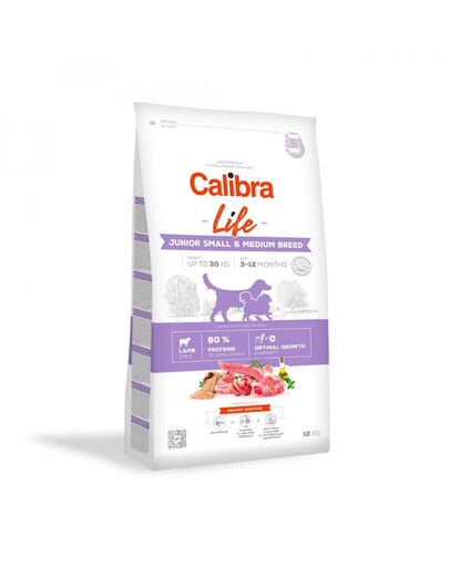 CALIBRA Dog Life Junior Small Medium Breed Lamb 2,5 kg su aviena jauniems mažų ir vidutinių veislių šunims