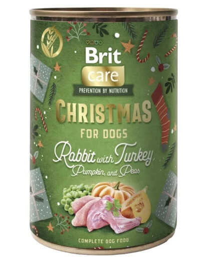 BRIT Care Dog Christmas Mono Protein Rabbbit and Turkey 400g vienos baltymų rūšies maistas su triušiena ir kalakutiena šunims