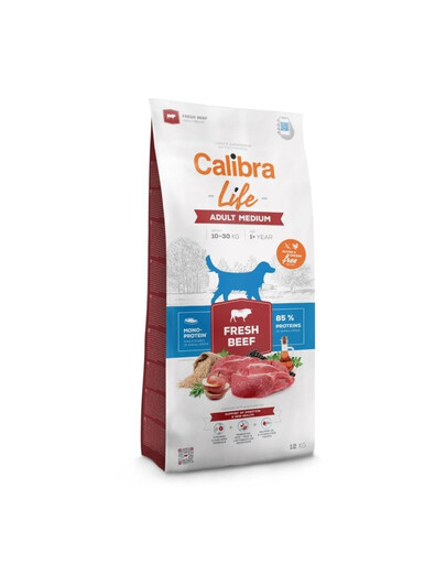 CALIBRA Dog Life Adult Medium Fresh Beef 12 kg su jautiena vidutinio dydžio šunims