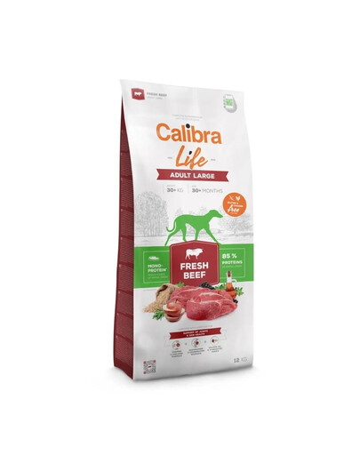 CALIBRA Dog Life Adult Large Fresh Beef 12 kg su šviežia jautiena didelių veislių šunims