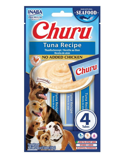 INABA Dog Churu Fish Based Tuna Recipe 4x14g kreminiai skanėstai su tunu šunims
