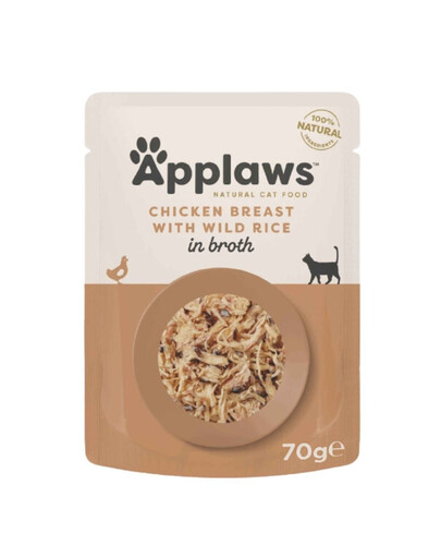 APPLAWS Cat Adult Pouch Chicken Breast with Wild Rice in Broth kurczak i dziki ryż w bulionie 70 g