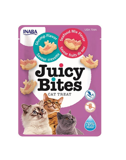 Juicy Bites wilgotne przysmaki krewetki i owoce morza dla kota 33,9 g (3x11,3 g)