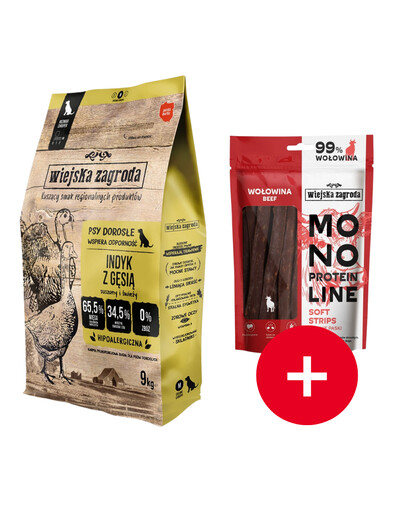 WIEJSKA ZAGRODA Kalakutiena su žąsų granulėmis M 9 kg + NEMOKAMAS skanėstas