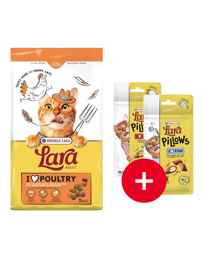 VERSELE-LAGA Lara Adult Turkey and Chicken 7 kg su kalakutiena ir vištiena katėms + 2 NEMOKAMI skanėstai