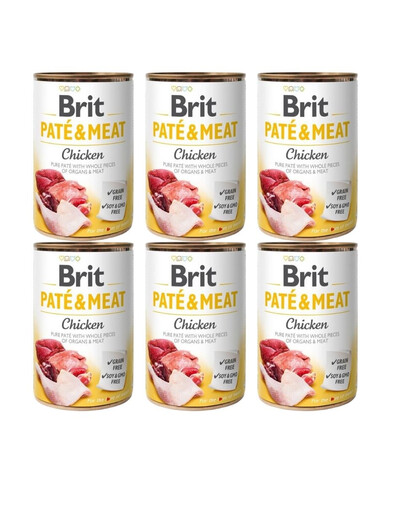 BRIT Pate&Meat chicken 6x400 g pasztet z kurczakiem dla psa