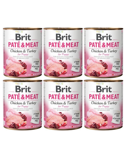 BRIT Pate&Meat puppy 6x800 g pasztet dla szczeniąt