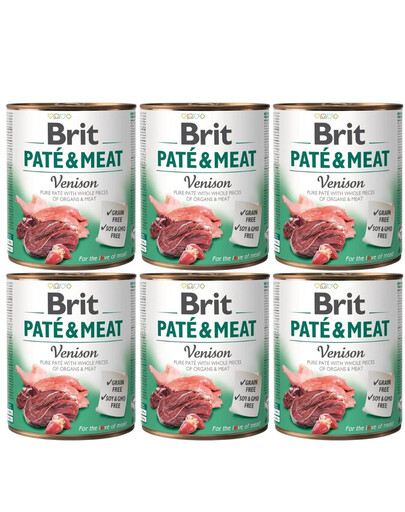 BRIT Pate&Meat venison 6x800 g pasztet z dziczyzną dla psa