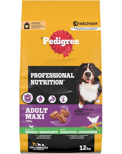PEDIGREE Professional Nutrition Adult Maxi su Vištiena ir Daržovėmis 12 kg didelių veislių šunims