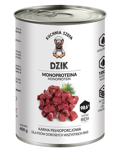 Dzik Monoproteinowa karma dla psów wszystkich ras 400 g