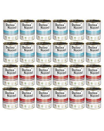 DOLINA NOTECI Premium įvairių skonių rinkinys su jautiena ir ėriena 24x800 g