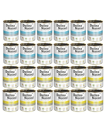 DOLINA NOTECI Premium įvairių skonių rinkinys su vištiena ir ėriena 24x800 g