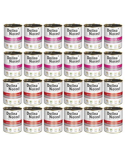 DOLINA NOTECI Mix Aukščiausios kokybės skoniai, turtingi kalakutiena ir jautiena 24x800g