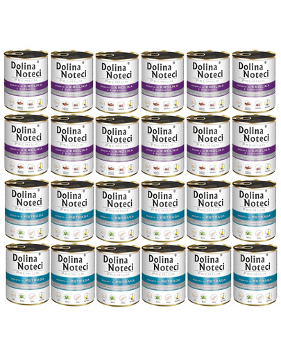 DOLINA NOTECI Mix smaków Premium Bogata w pstrąga i królika z żurawiną 24x800g