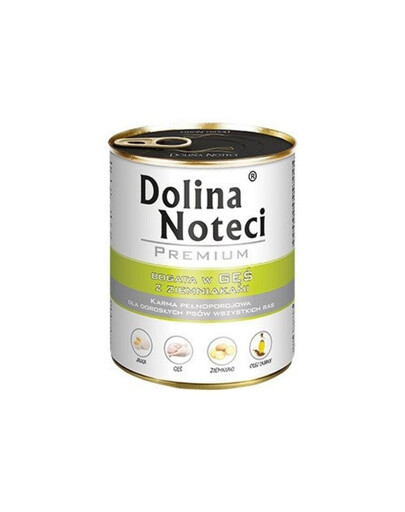 DOLINA NOTECI Mix „Premium“ skonių asortimentas: upėtakio ir žąsies su bulvėmis 24x800 g