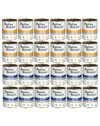 DOLINA NOTECI Mix smaków Premium Bogata w dorsza z brokułami i kaczkę z dynią 24x800g